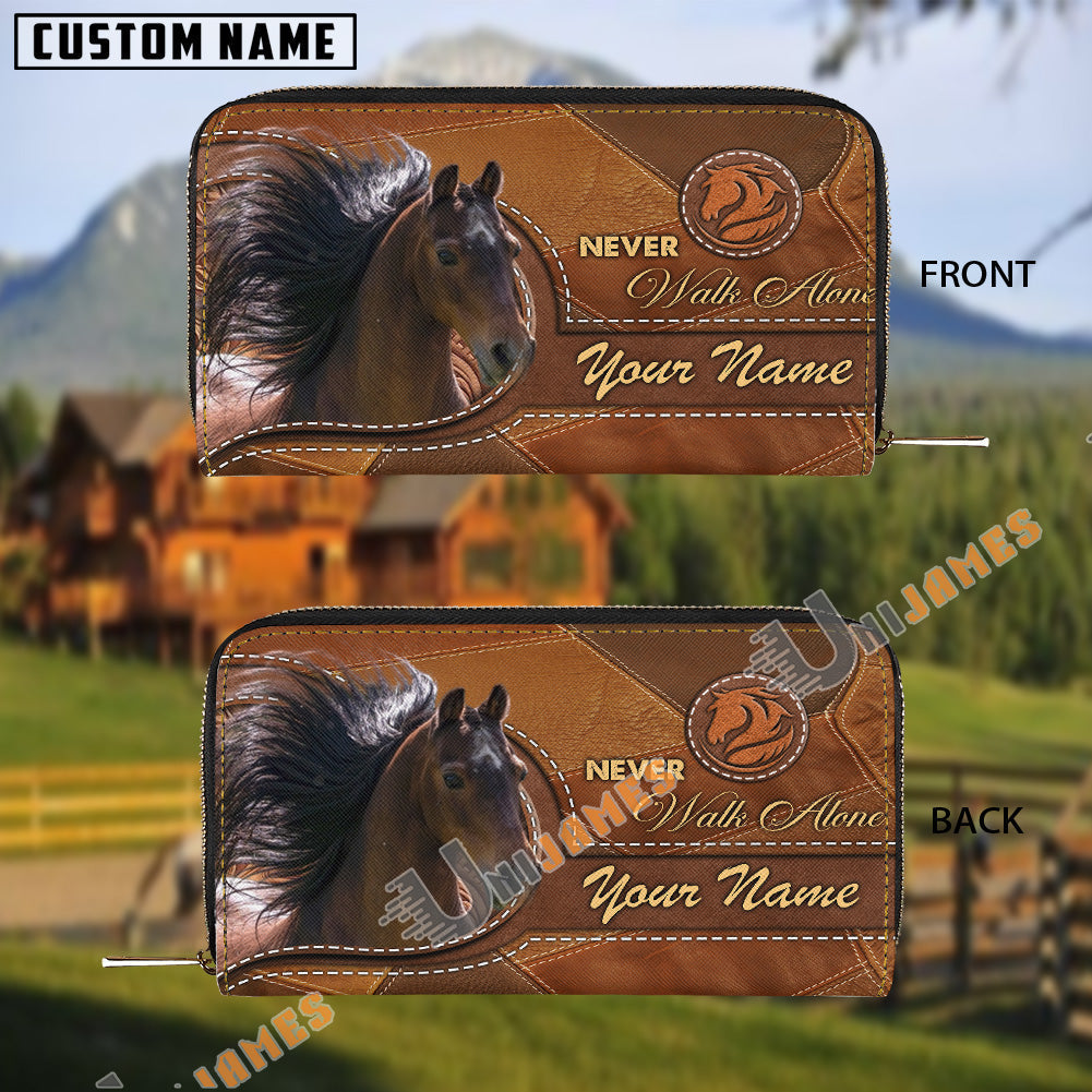 Hackney Never Walk Alone Custom Name 3D Leather Clutch