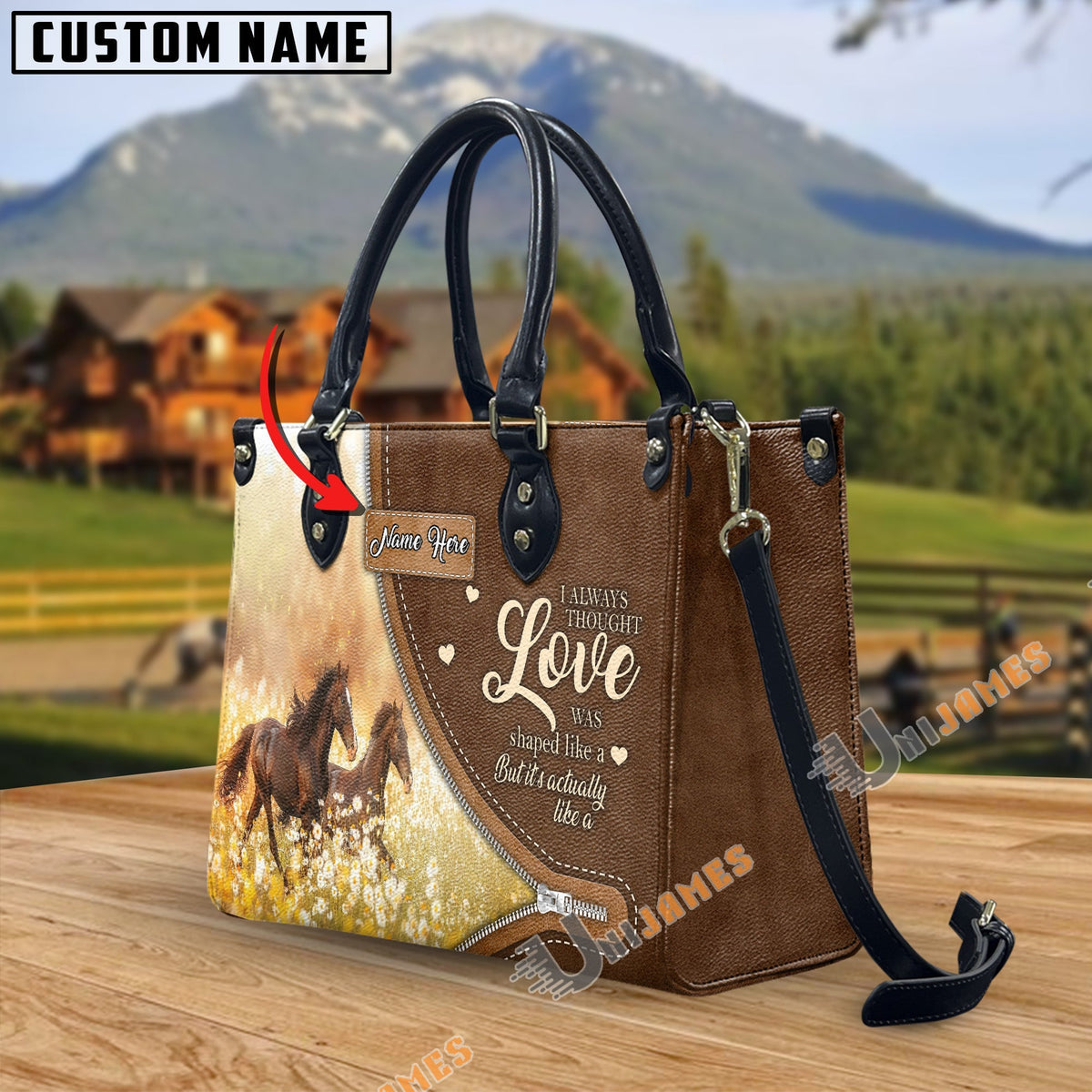 Horses I Always Thought Love Personalized Leather Bag