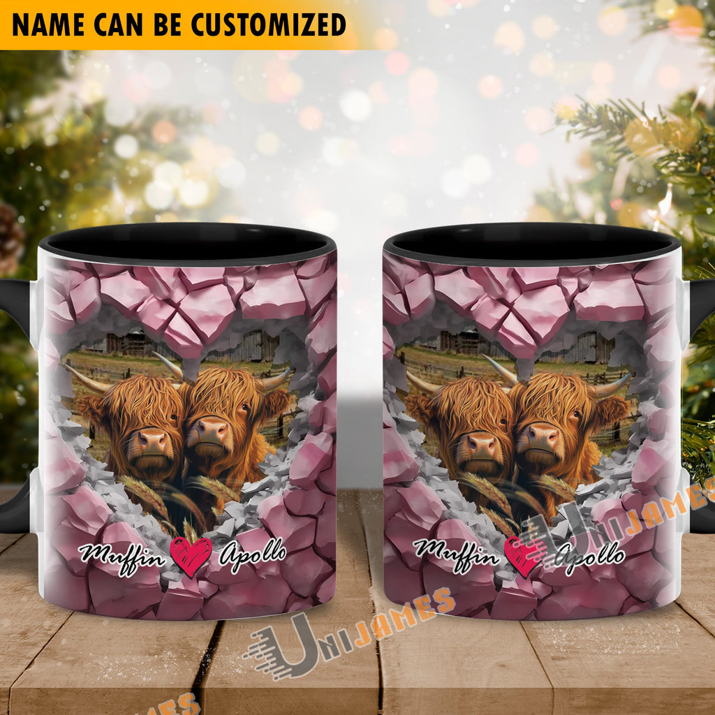 Highland Couple Personalized Name Two Tone Mug