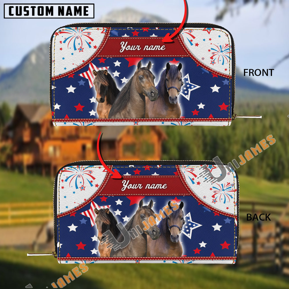 Morgan America Lover Custom Name 3D Leather Clutch