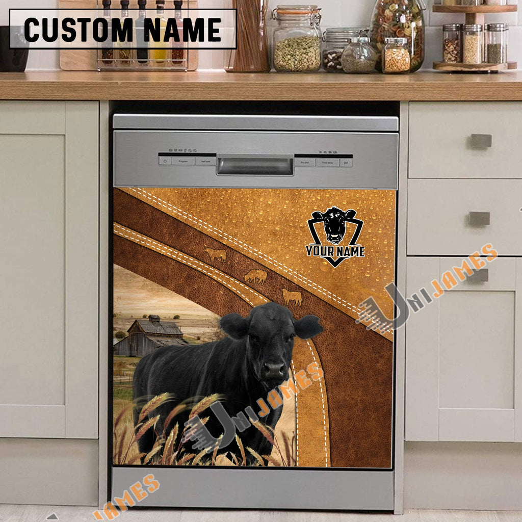 Black Angus Brown Custom Name Dishwasher Door Cover