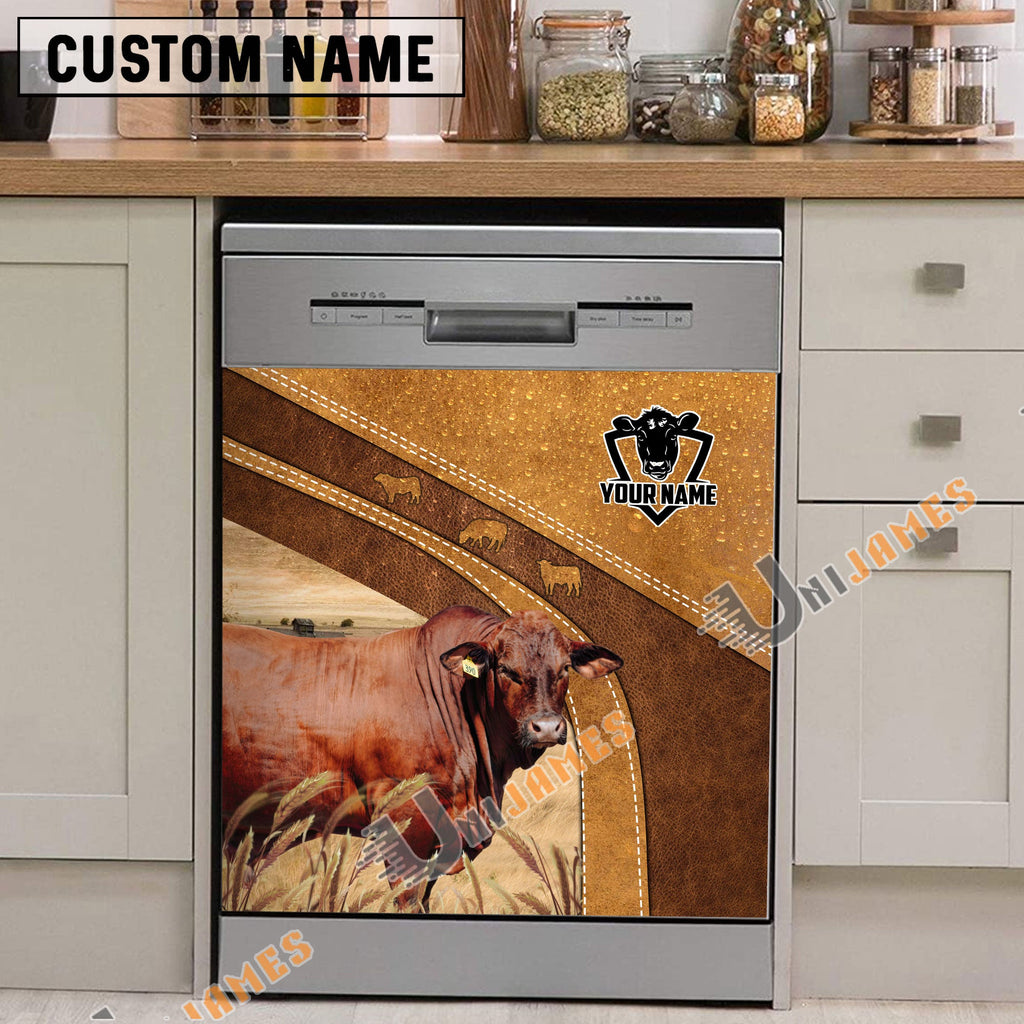 Beefmaster Brown Custom Name Dishwasher Door Cover