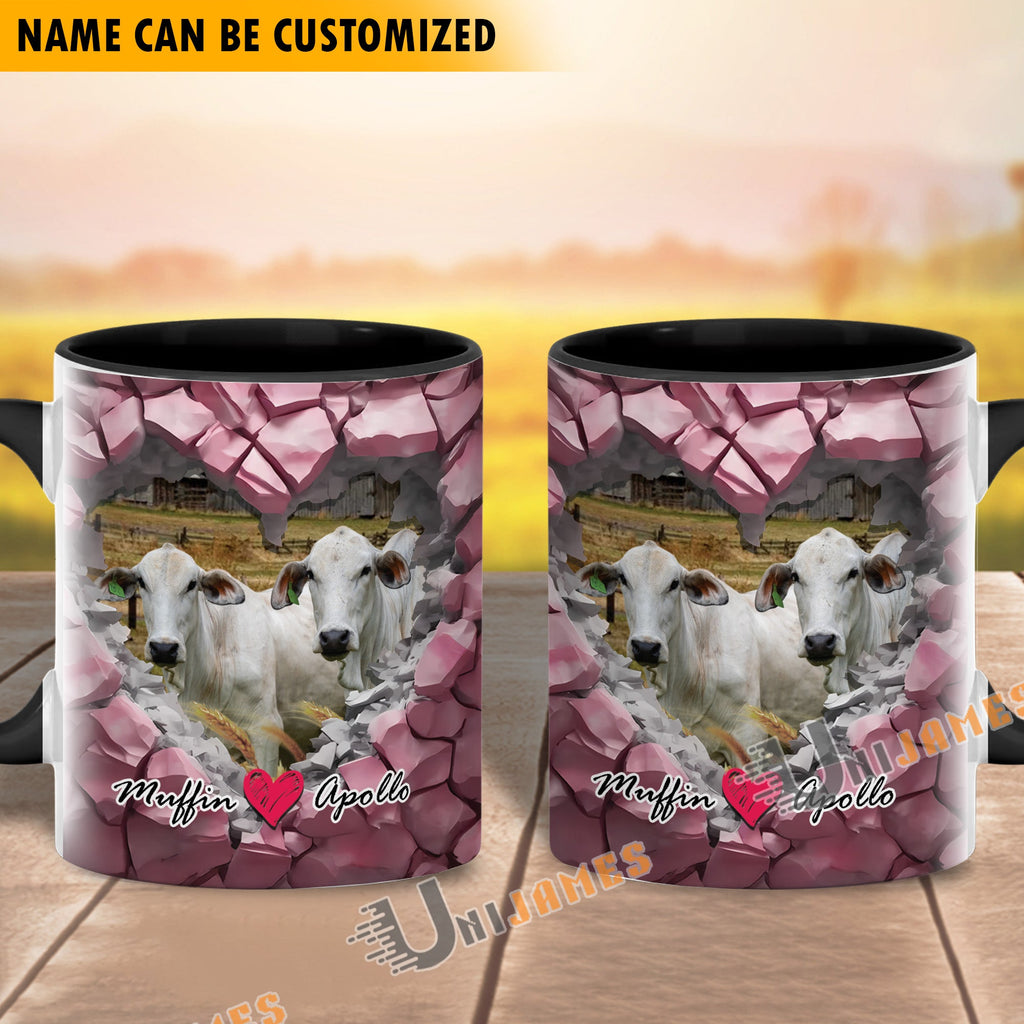Brahman Couple Personalized Name Two Tone Mug