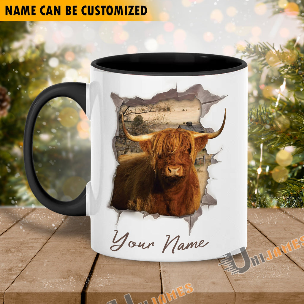 Highland Funny Personalized Name Two Tone Mug
