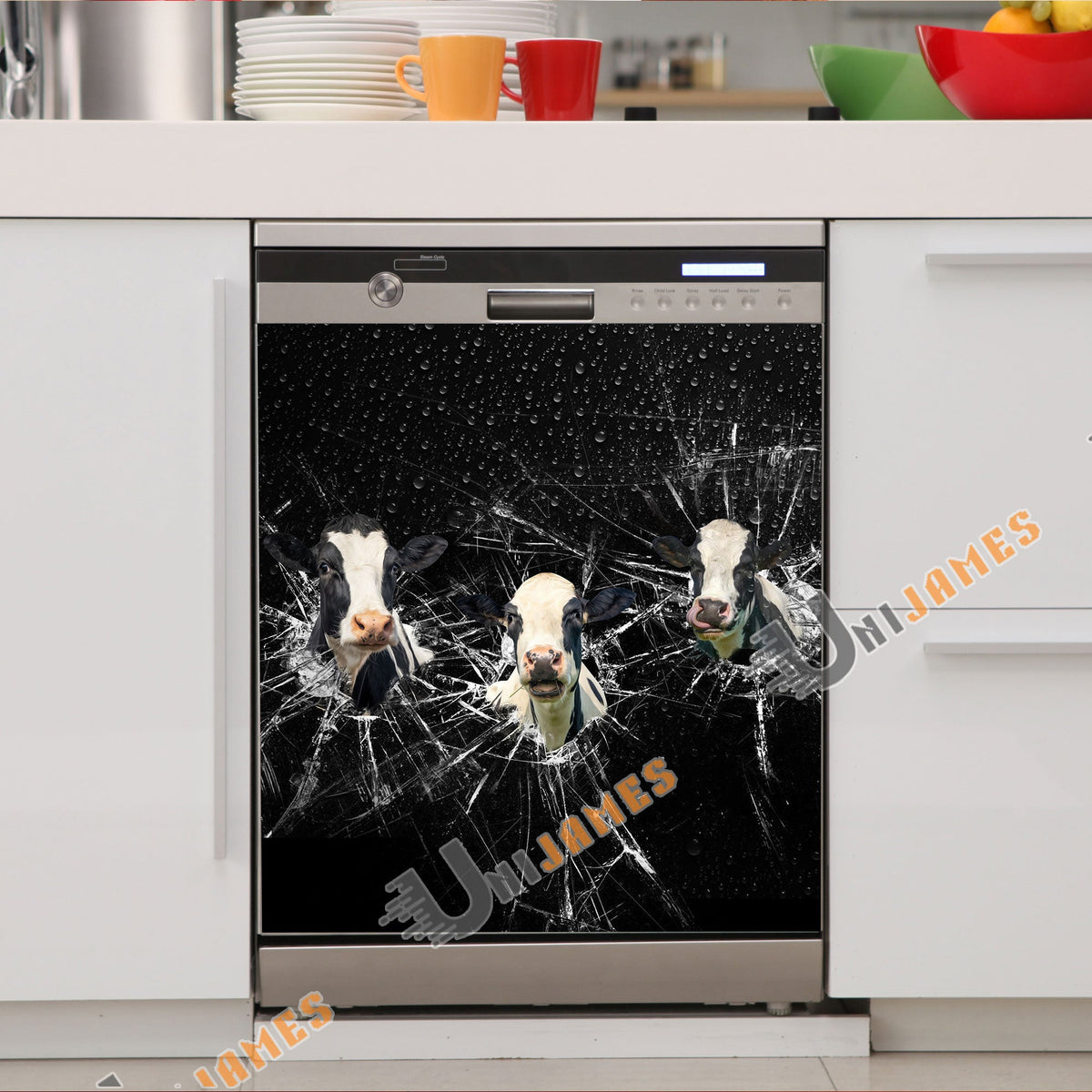 Holstein Broken Glasses Dishwasher Door Cover
