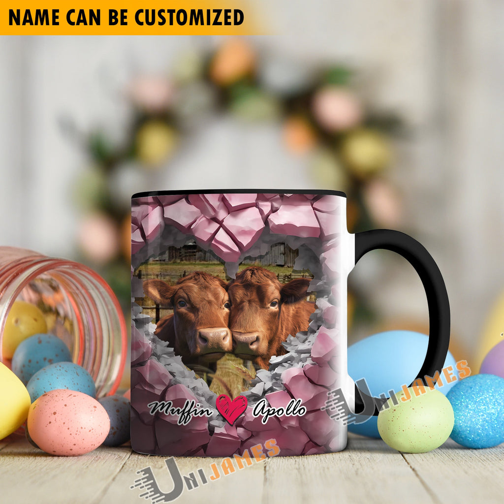Beefmaster Couple Personalized Name Two Tone Mug