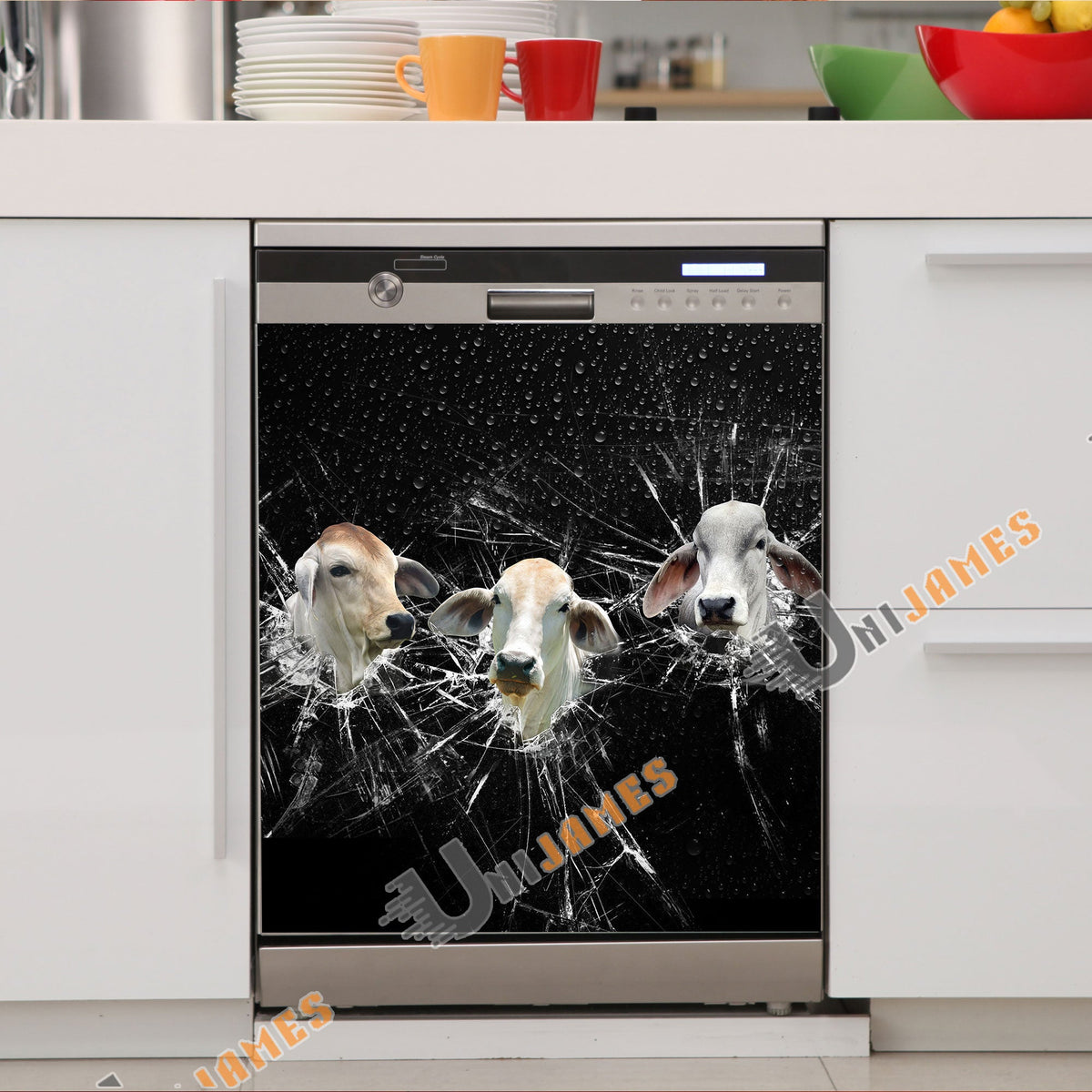 Brahman Broken Glasses Dishwasher Door Cover