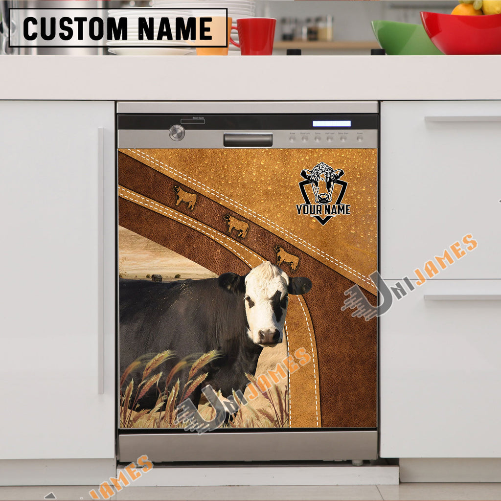 Holstein Brown Custom Name Dishwasher Door Cover
