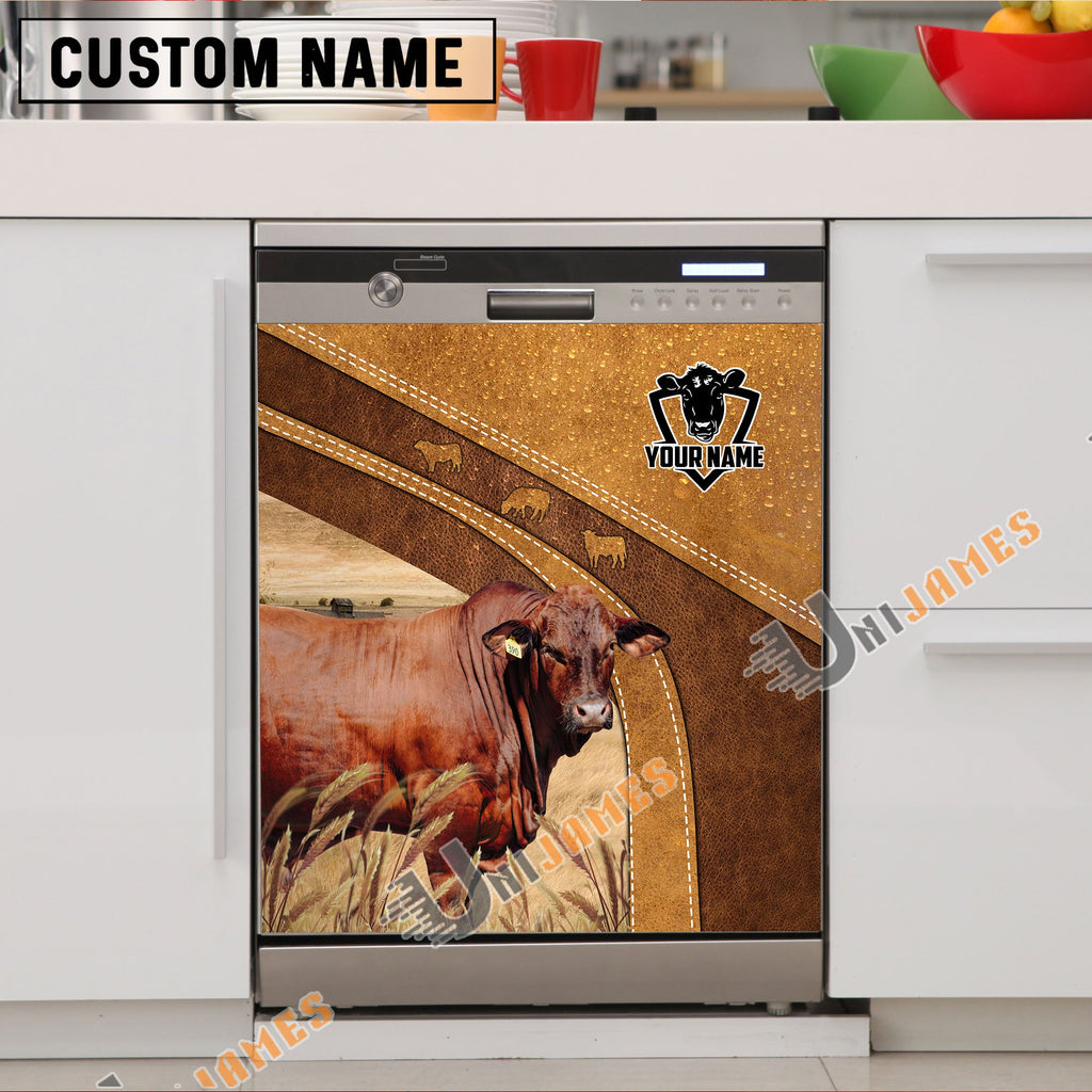 Beefmaster Brown Custom Name Dishwasher Door Cover
