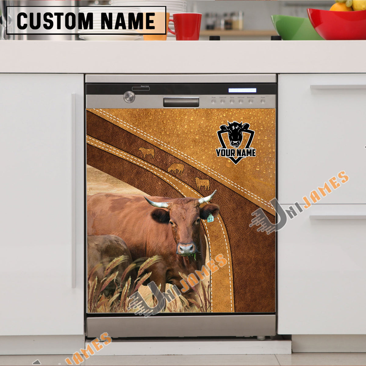 Dexter Brown Custom Name Dishwasher Door Cover