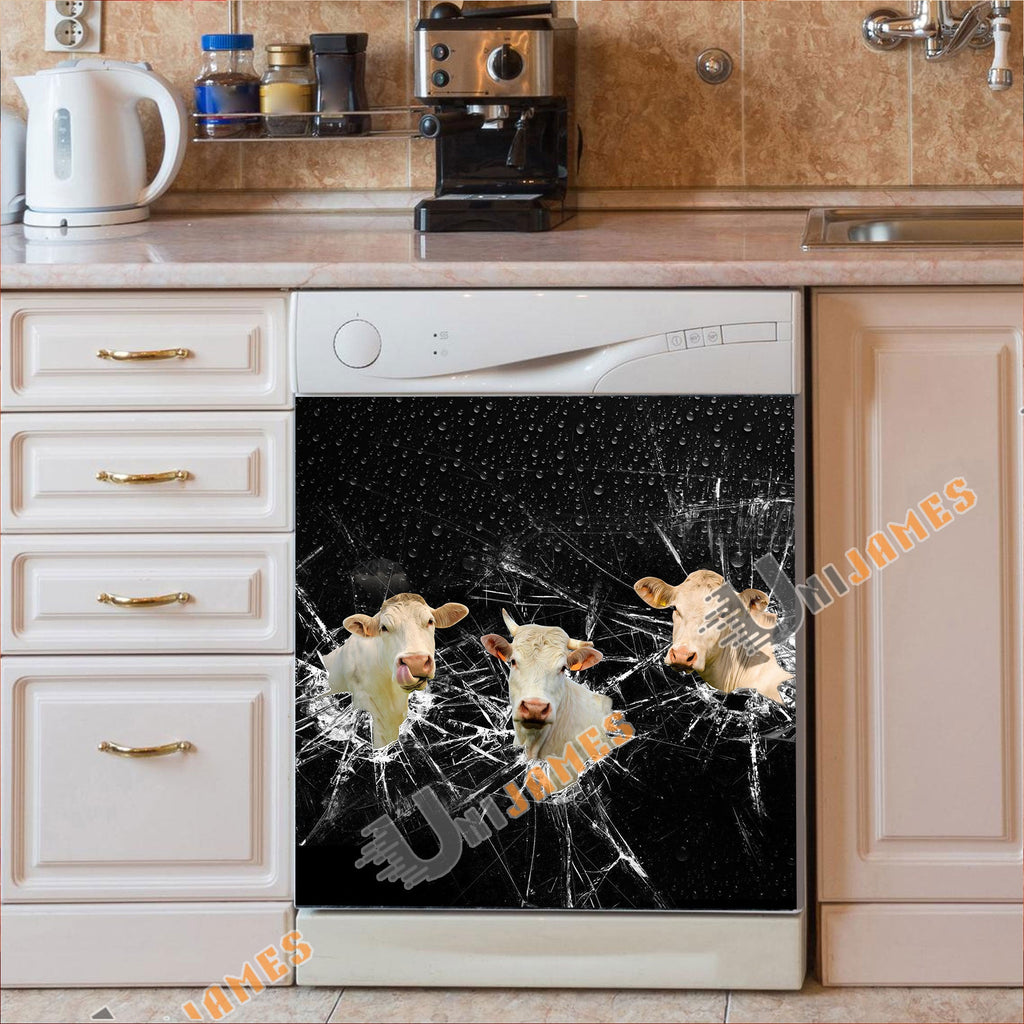 Charolais Broken Glasses Dishwasher Door Cover