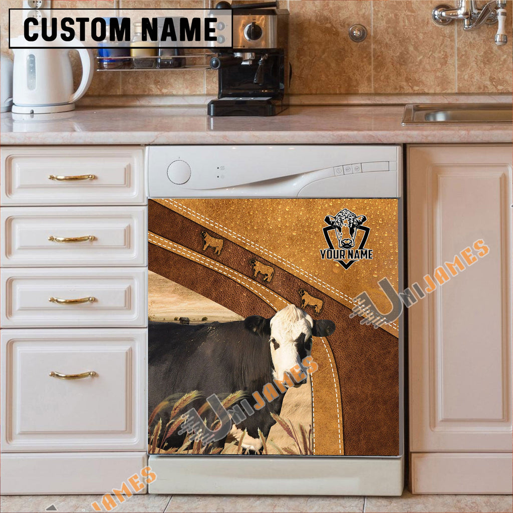 Holstein Brown Custom Name Dishwasher Door Cover