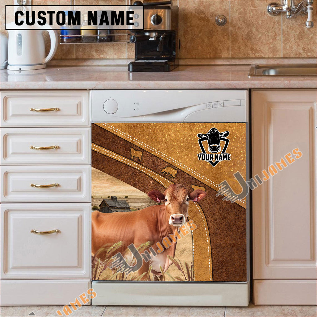 Brahman Brown Custom Name Dishwasher Door Cover