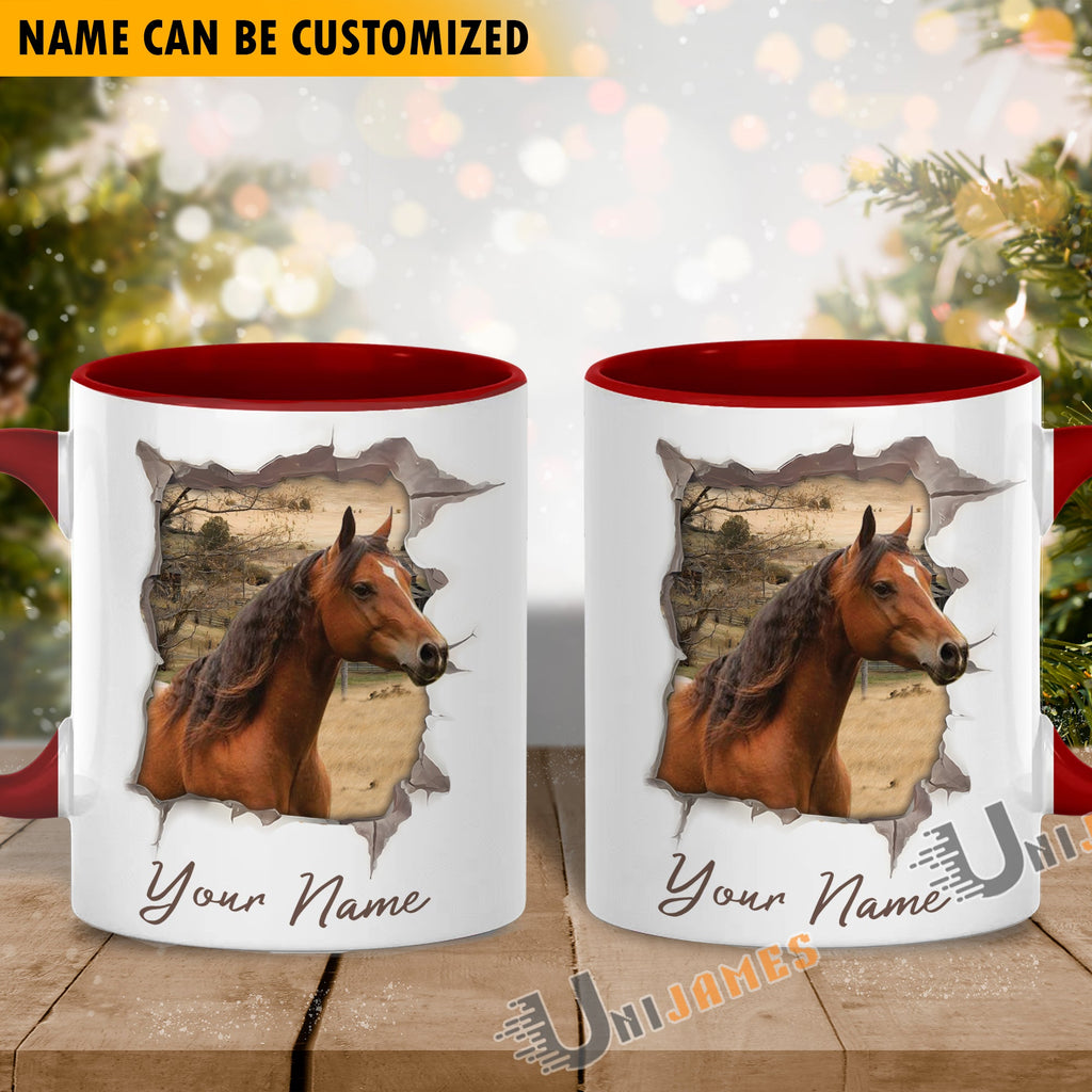 Horse Funny Personalized Name Two Tone Mug