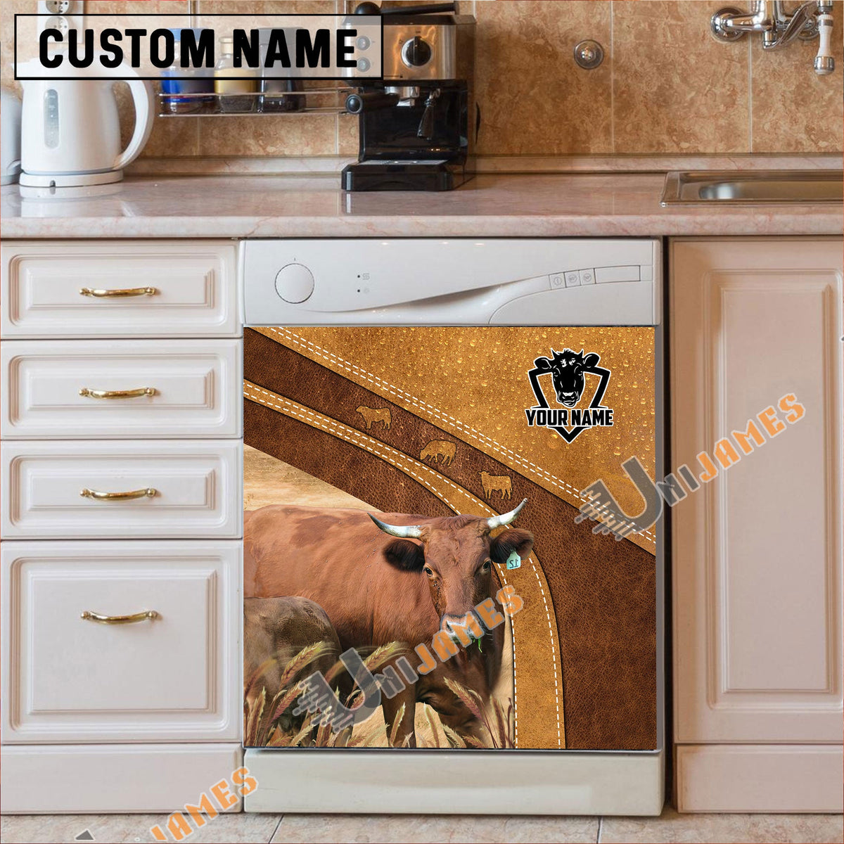 Dexter Brown Custom Name Dishwasher Door Cover