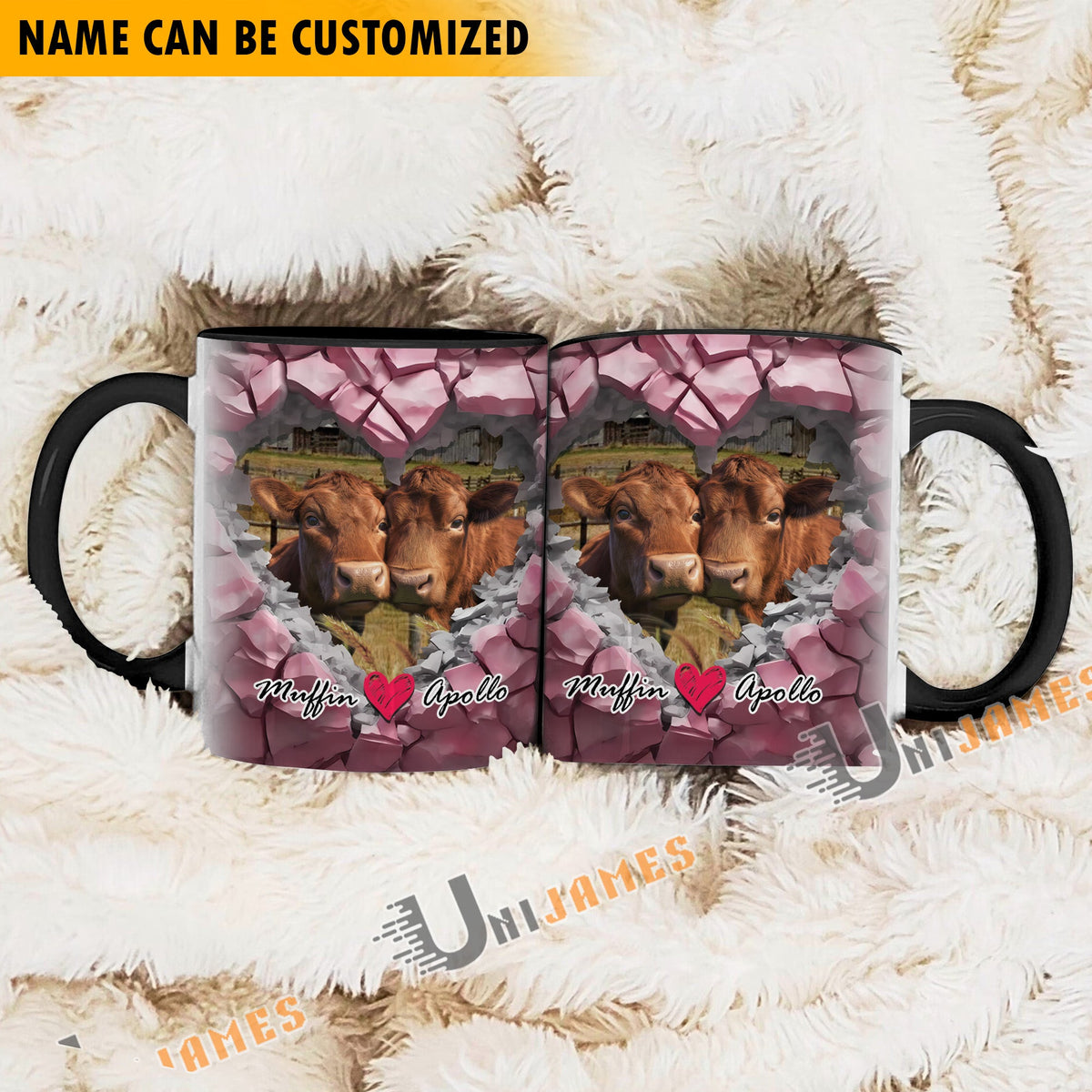 Beefmaster Couple Personalized Name Two Tone Mug