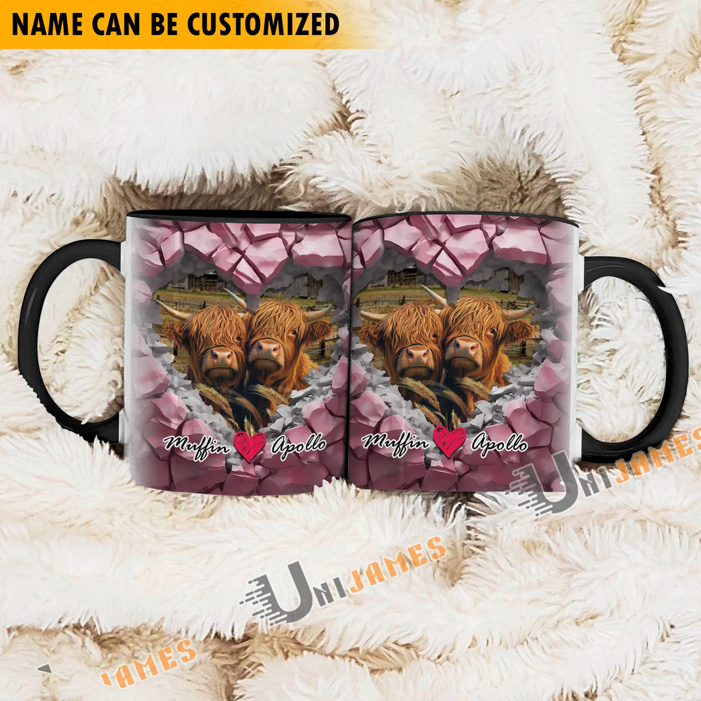 Highland Couple Personalized Name Two Tone Mug