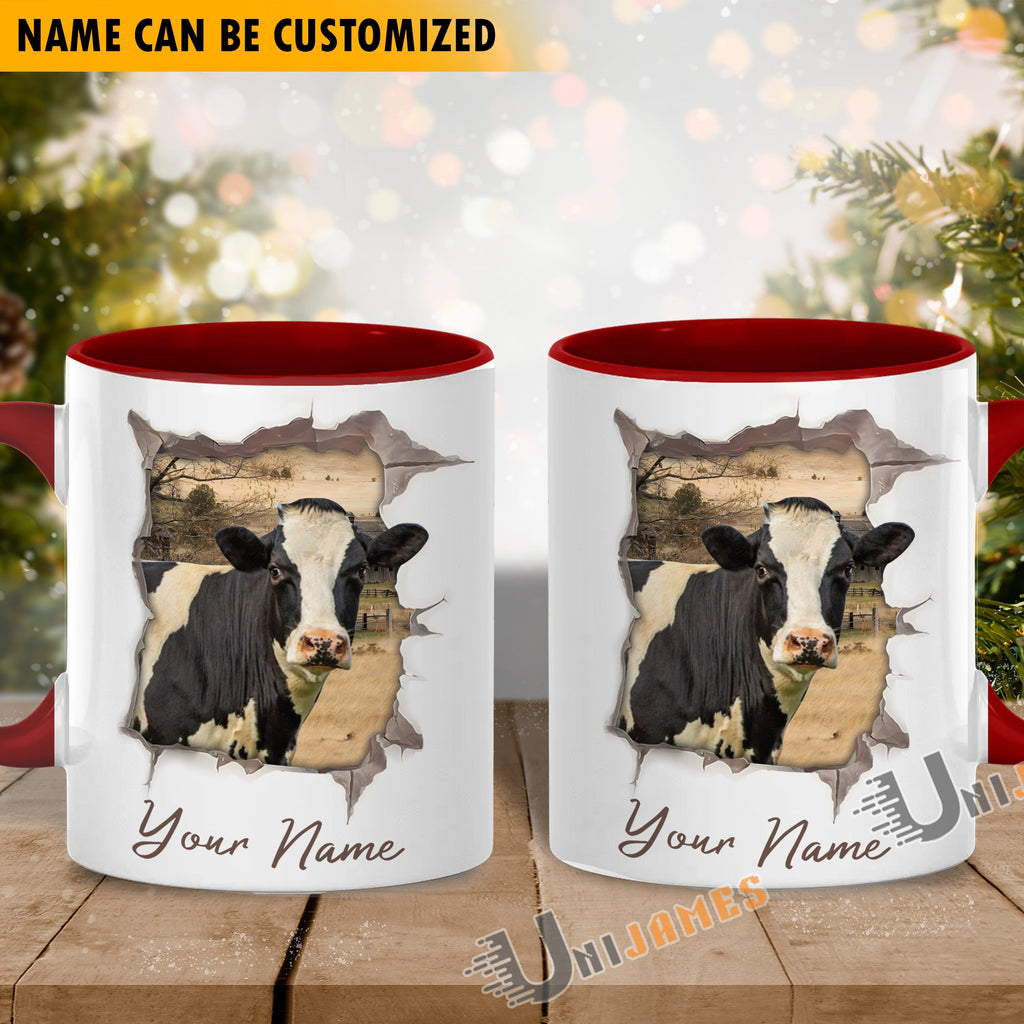 Holstein Funny Personalized Name Two Tone Mug