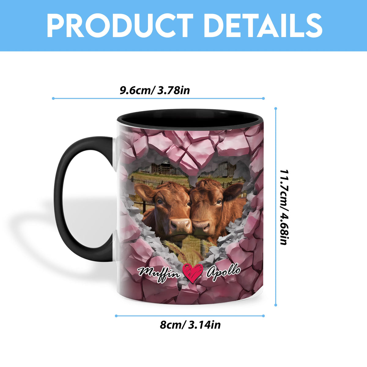 Beefmaster Couple Personalized Name Two Tone Mug