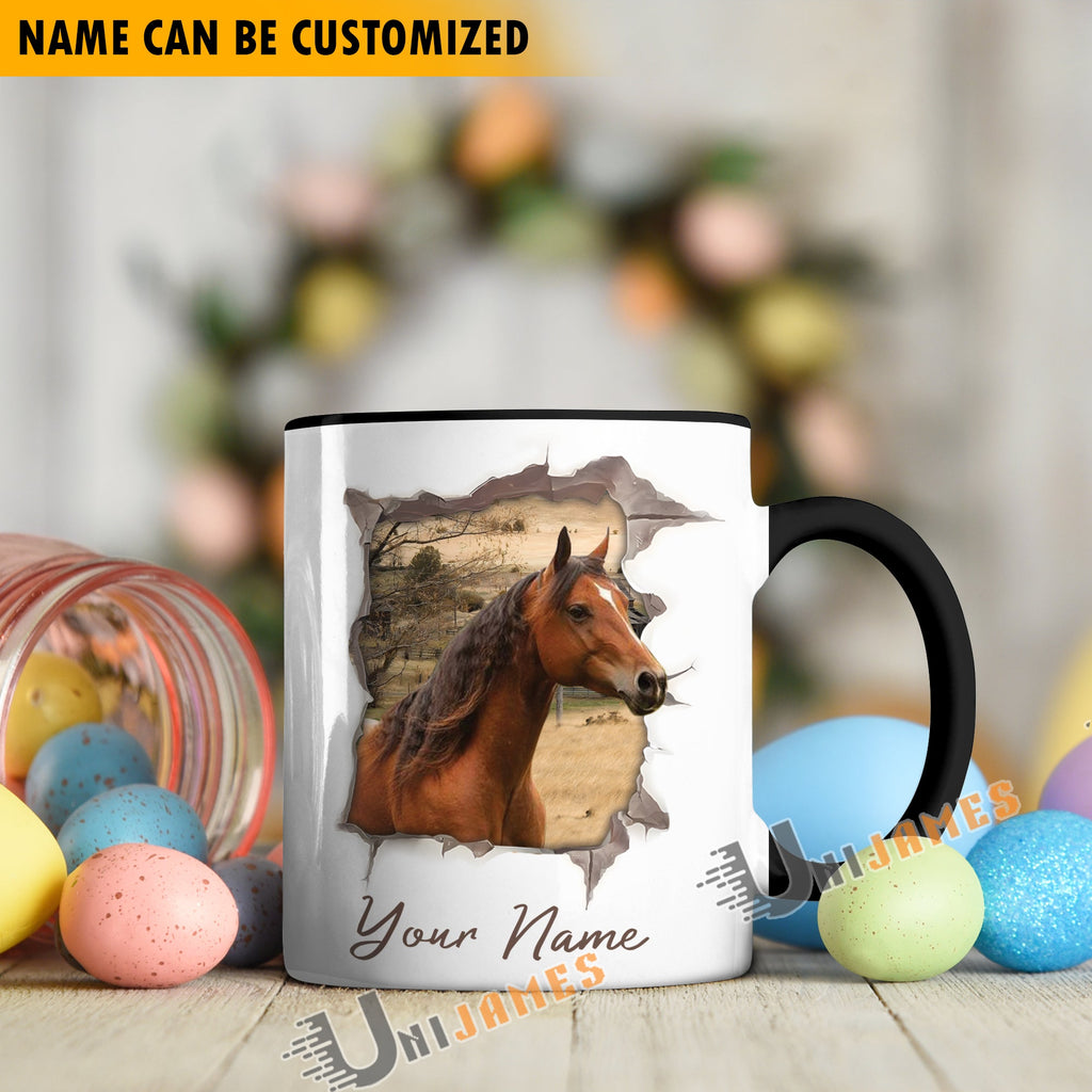 Horse Funny Personalized Name Two Tone Mug