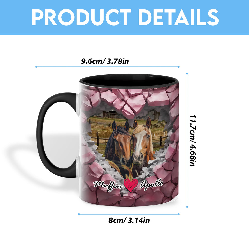 Horse Couple Personalized Name Two Tone Mug