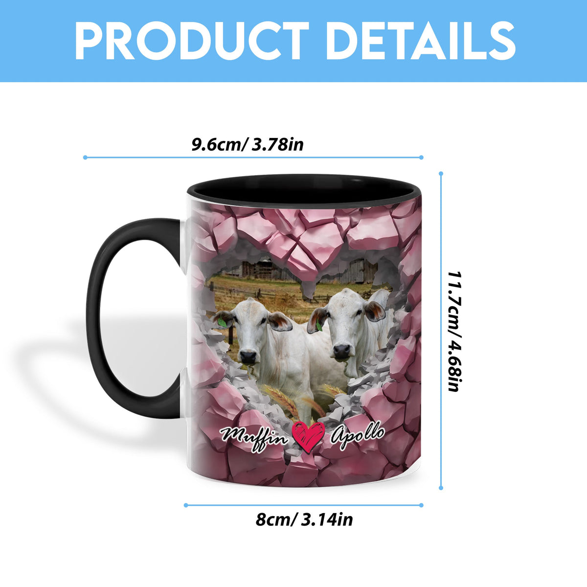 Brahman Couple Personalized Name Two Tone Mug