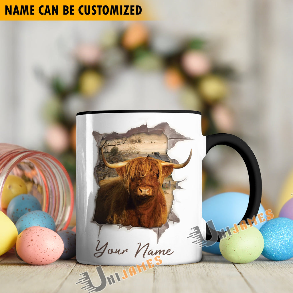 Highland Funny Personalized Name Two Tone Mug