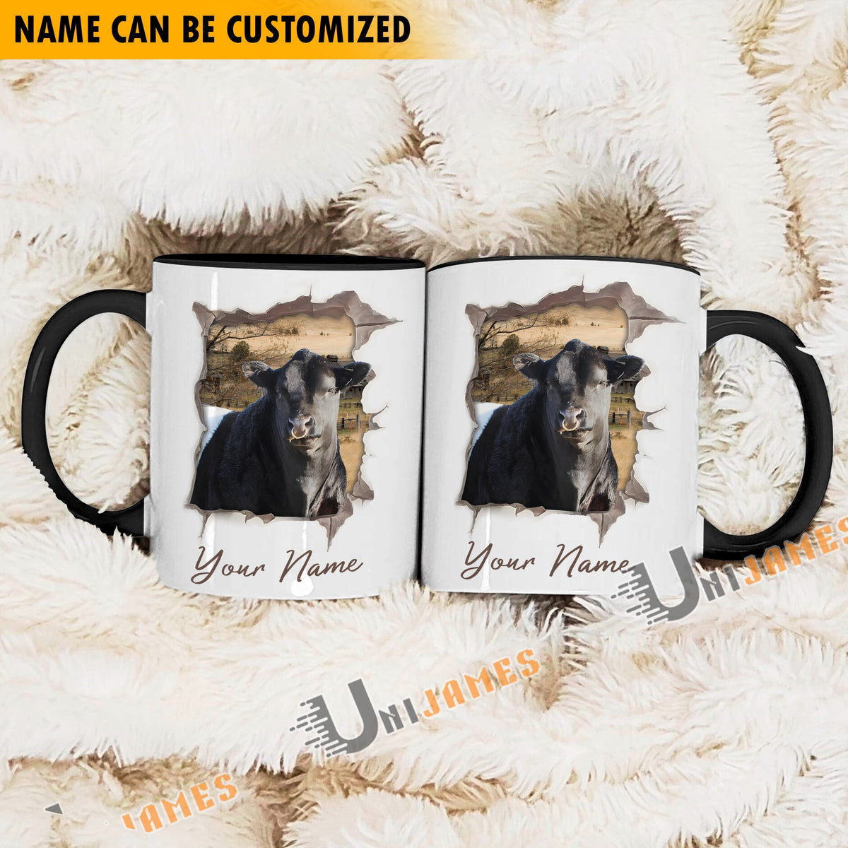 Belted Galloway Funny Personalized Name Two Tone Mug