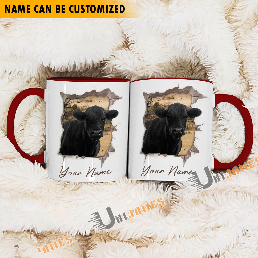 Black Angus Funny Personalized Name Two Tone Mug