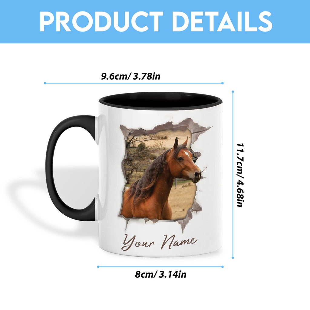 Horse Funny Personalized Name Two Tone Mug