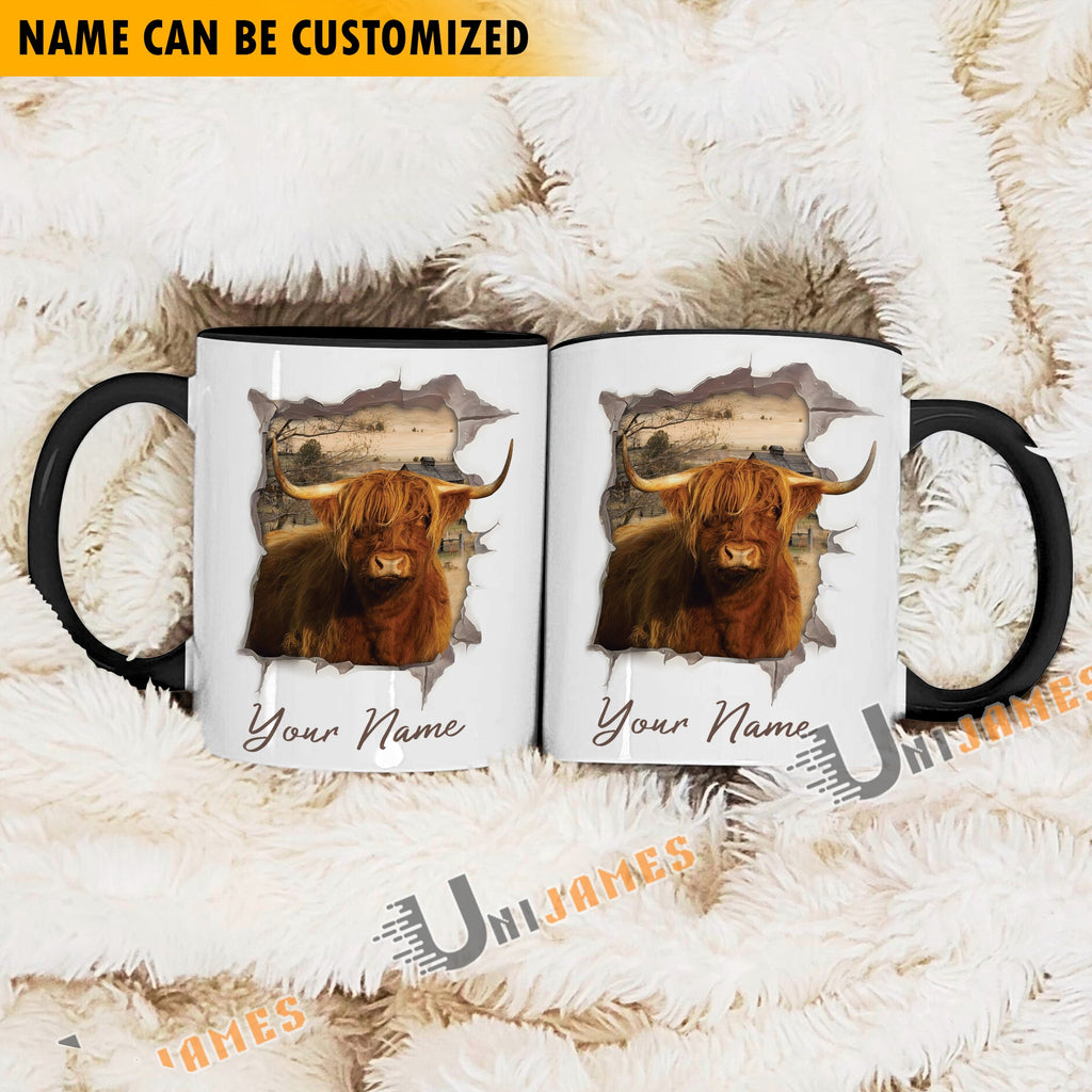 Highland Funny Personalized Name Two Tone Mug