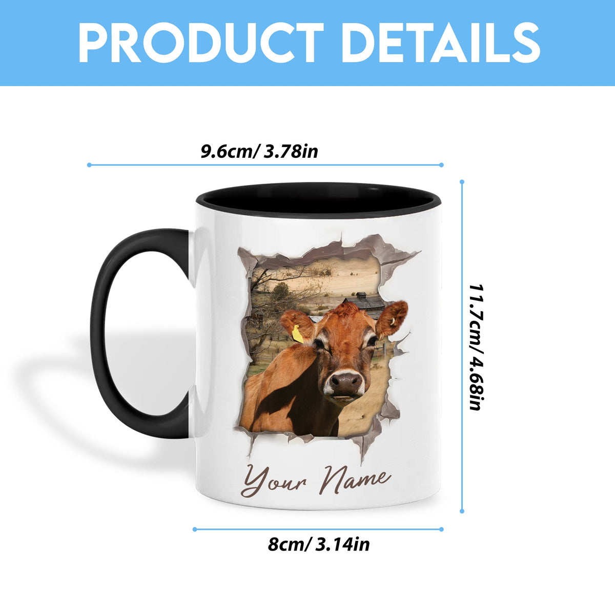 Jersey Funny Personalized Name Two Tone Mug