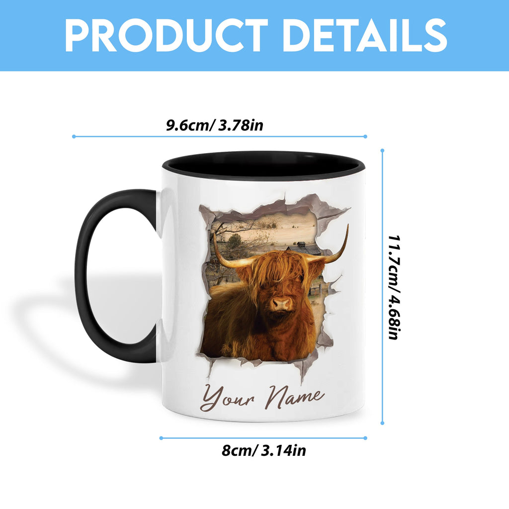 Highland Funny Personalized Name Two Tone Mug