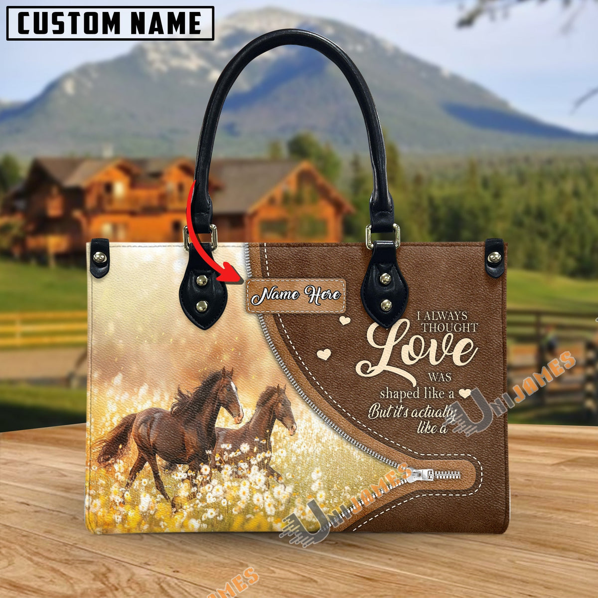 Horses I Always Thought Love Personalized Leather Bag