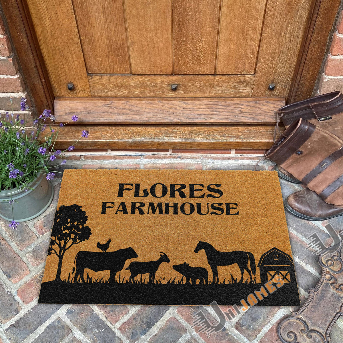 Flores Farmhouse Coir Doormat