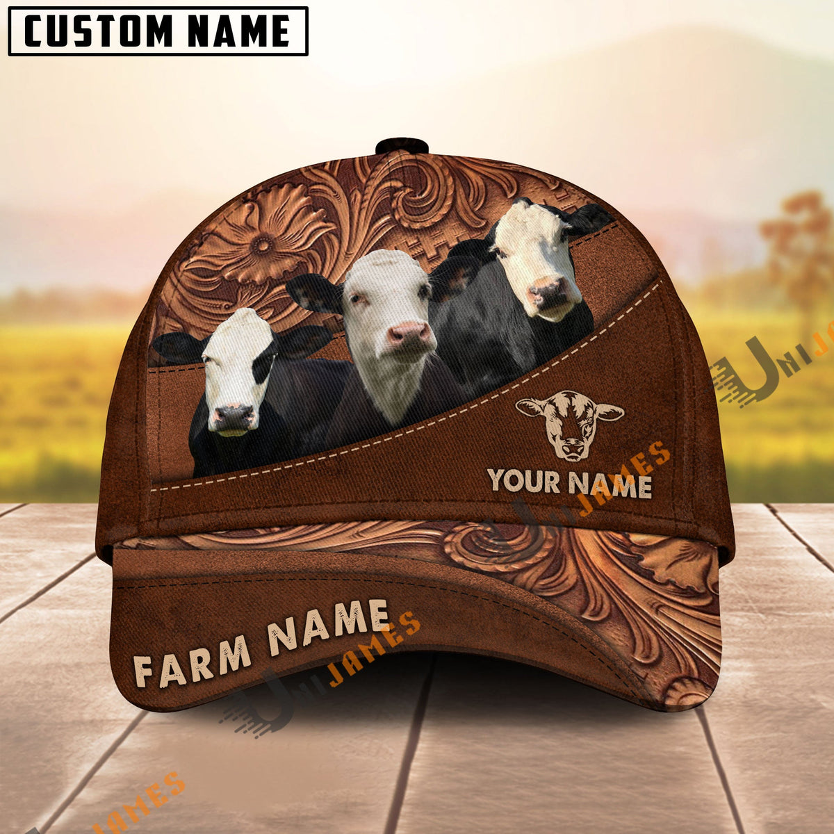 Black Baldy Farming Life Customized Name And Farm Name 3D Classic Cap