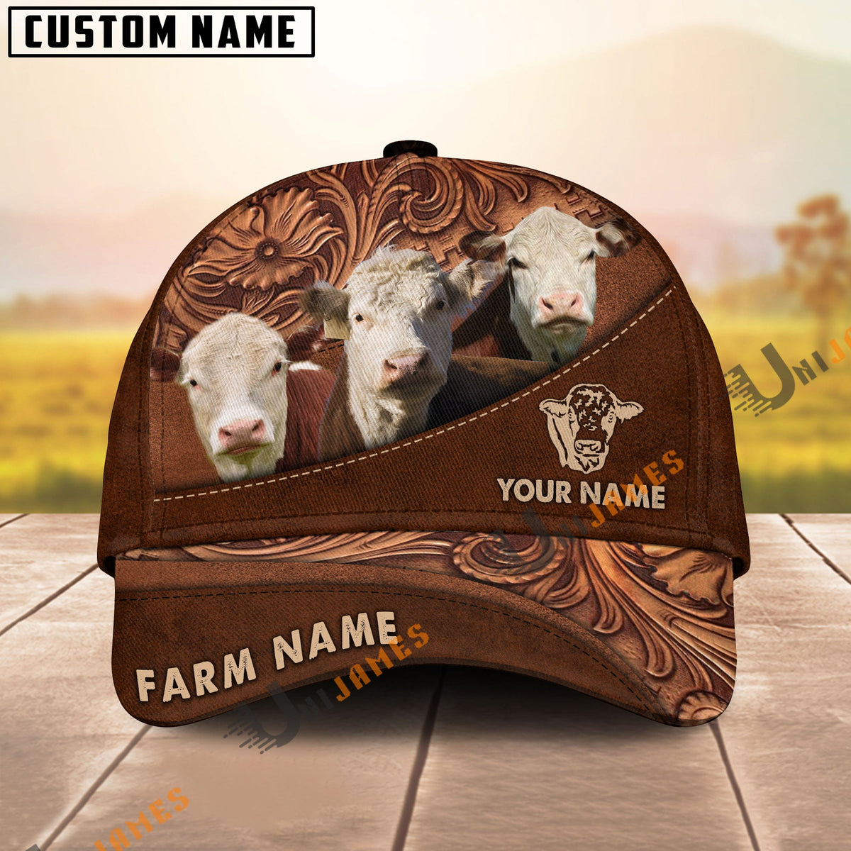 Hereford Farming Life Customized Name And Farm Name 3D Classic Cap