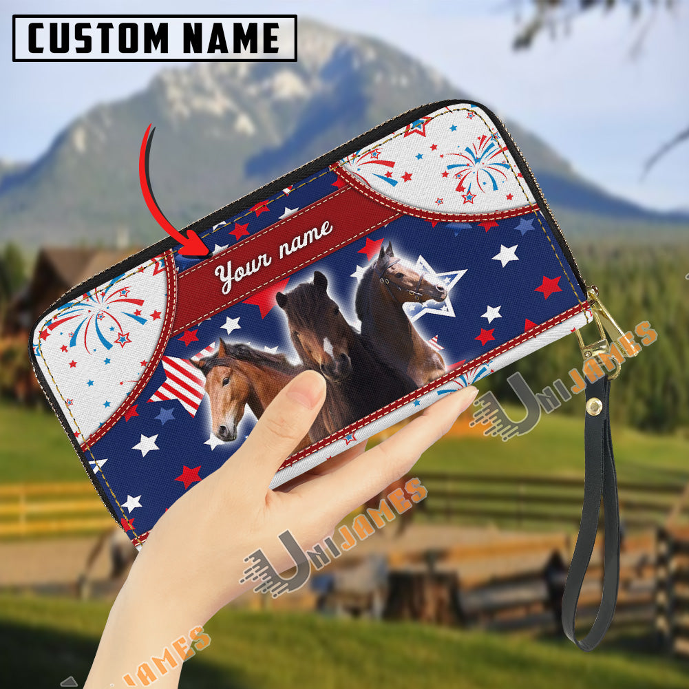Hackney America Lover Custom Name 3D Leather Clutch