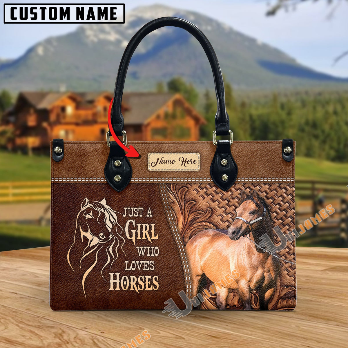 Just A Girl Who Loves Horses Personalized Leather Bag