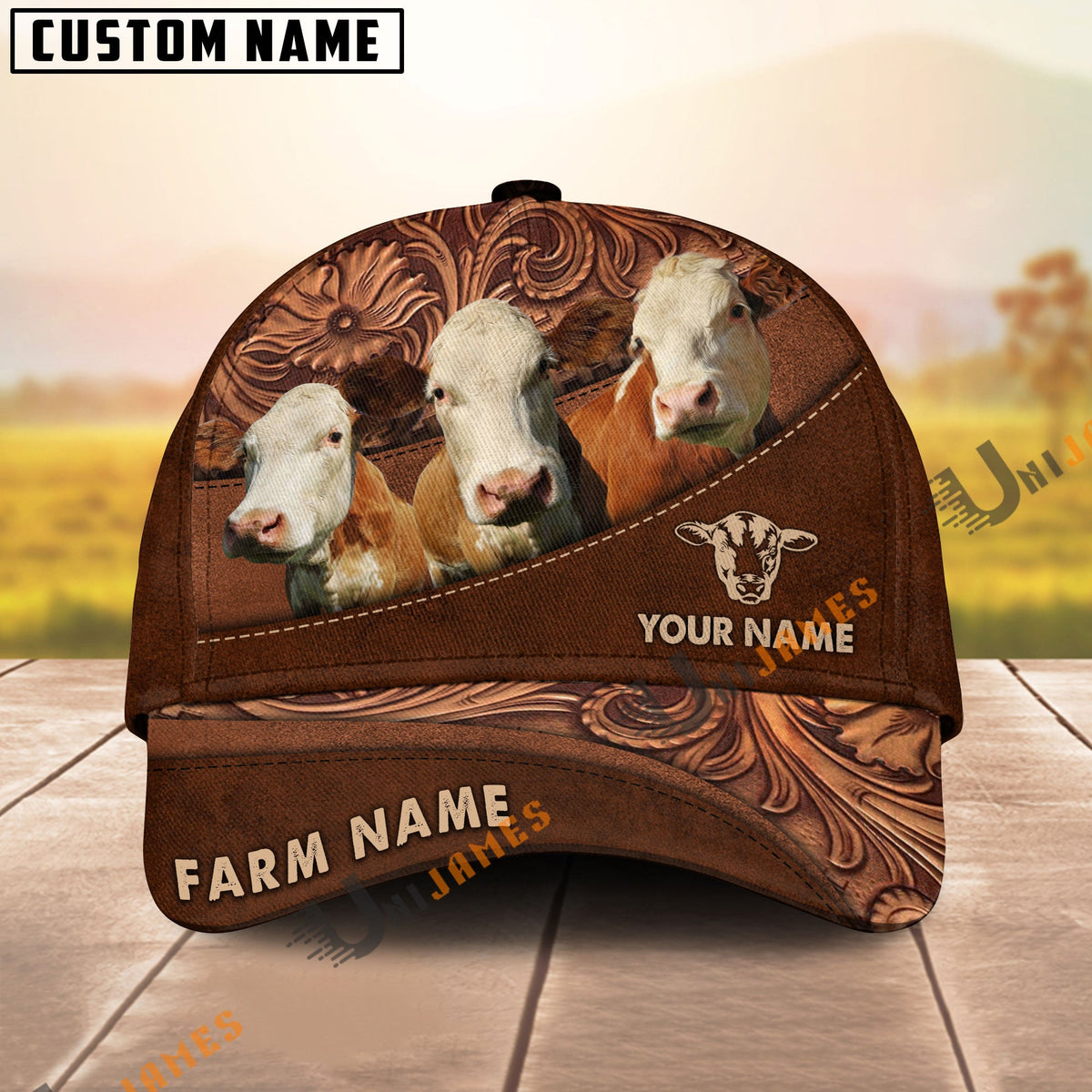 Simmental Farming Life Customized Name And Farm Name 3D Classic Cap