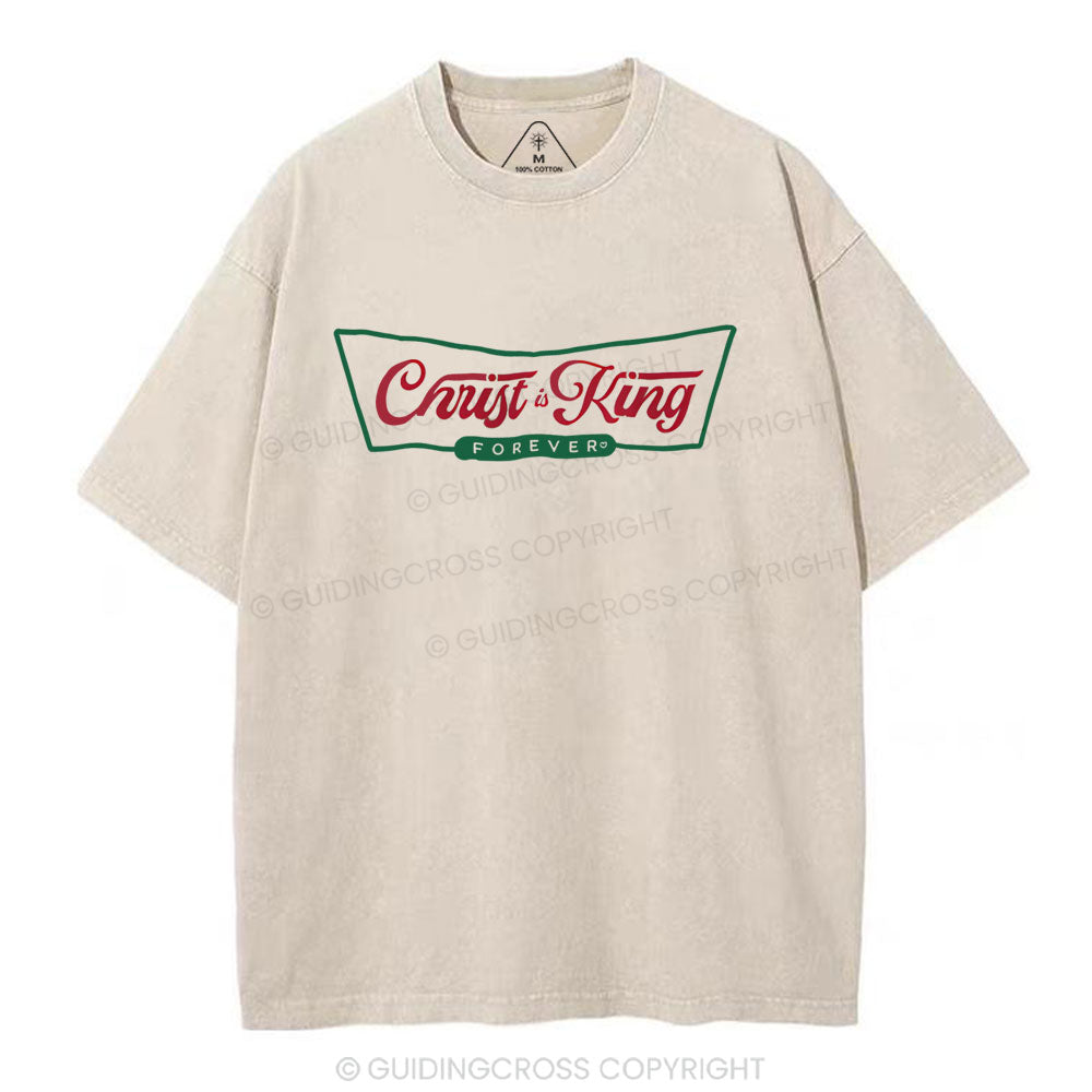 Christ Is King Christian Washed T-Shirt Sale - GuidingCross
