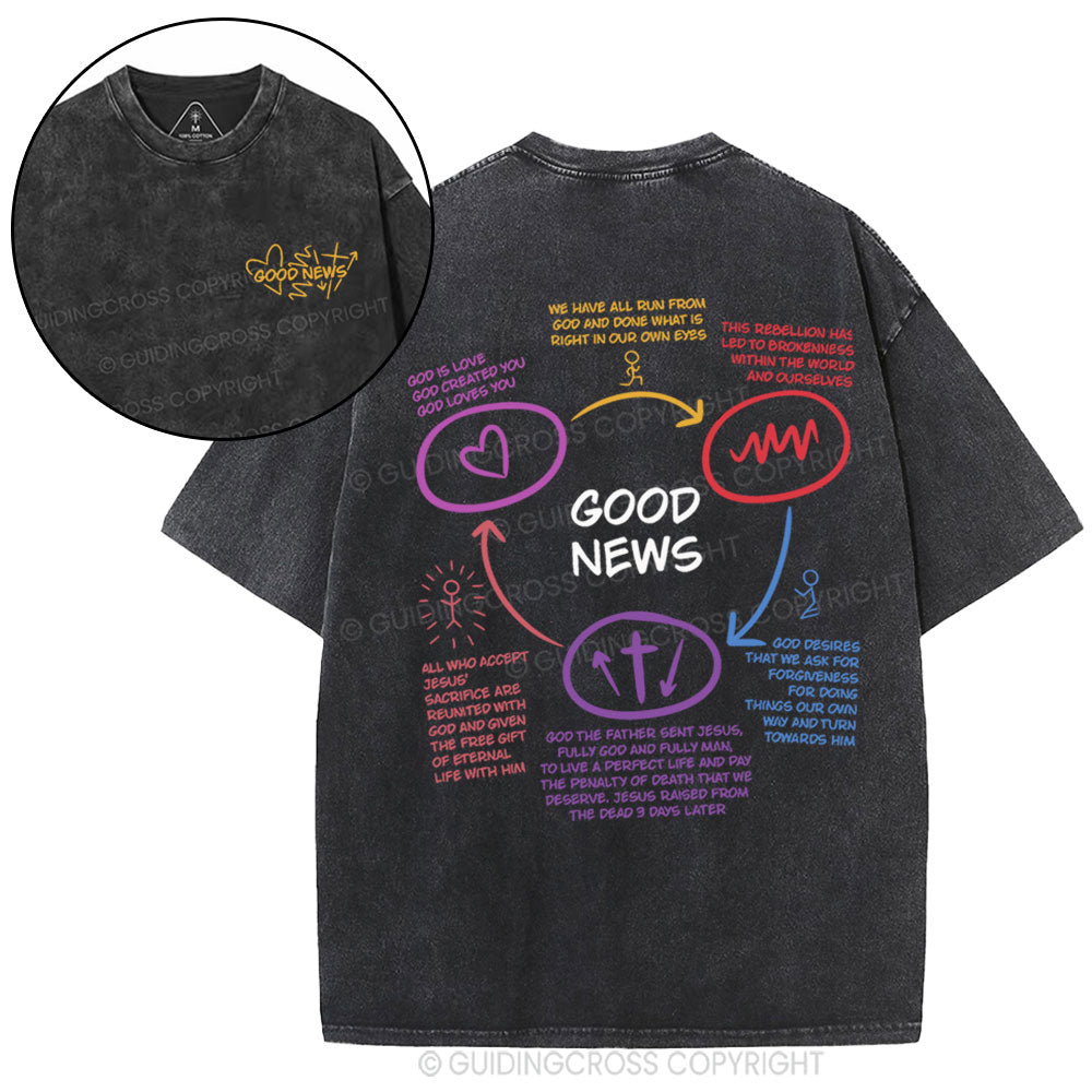 Good News  Christian Washed T-Shirt Sale - GuidingCross