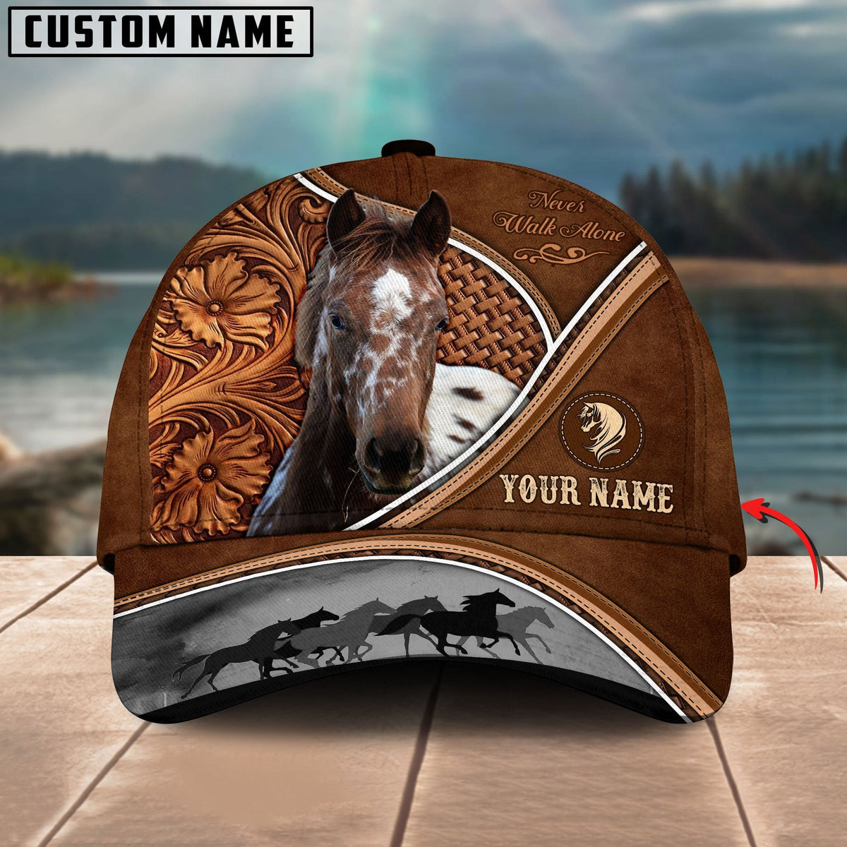 Appaloosa Horse Never Walk Alone Personalized Name Cap