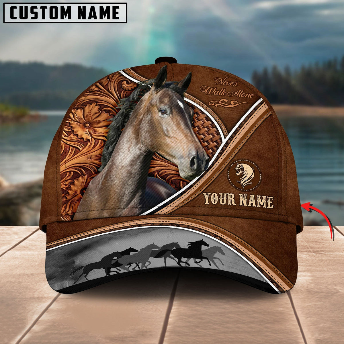 Hackney Horse Never Walk Alone Personalized Name Cap
