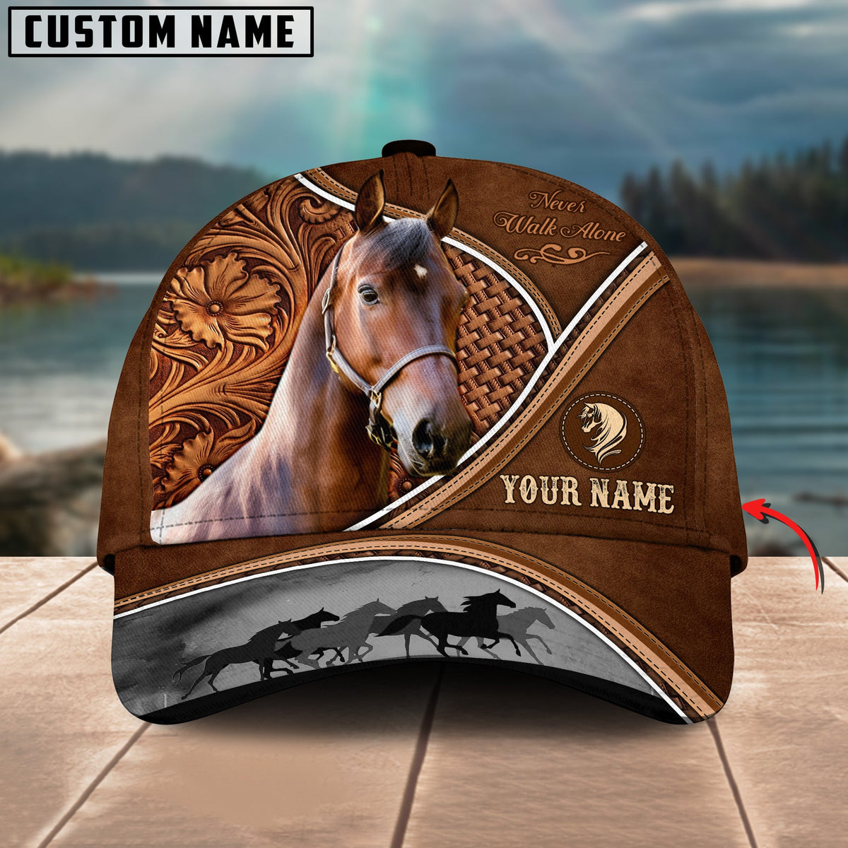 Morgan Horse Never Walk Alone Personalized Name Cap