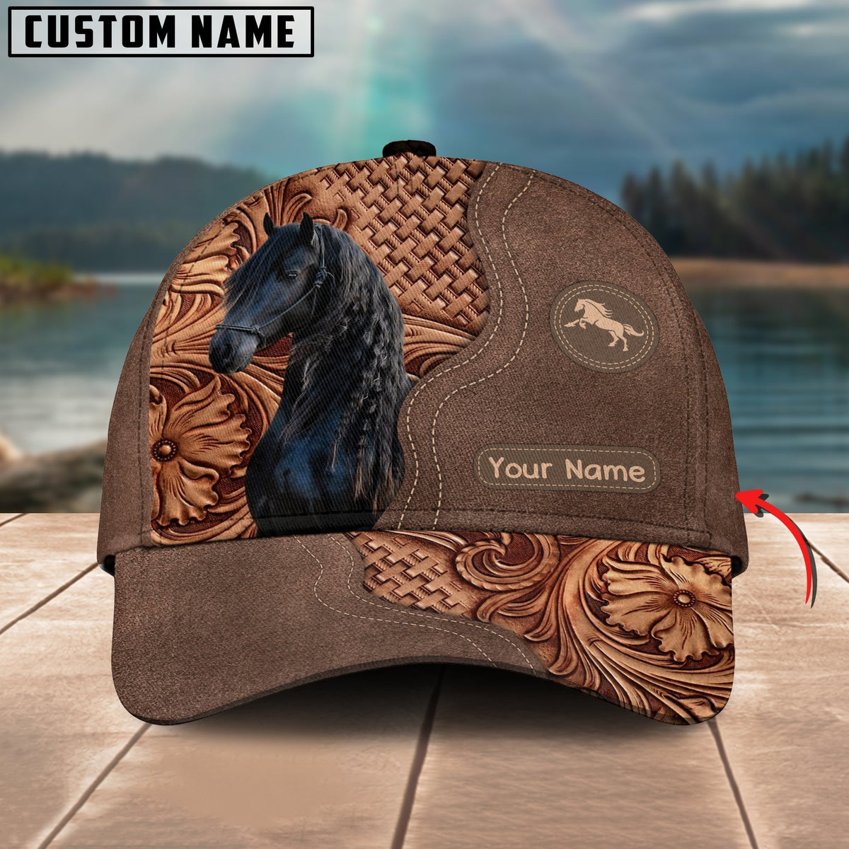 Friesian Horse Custom Name Classic Cap