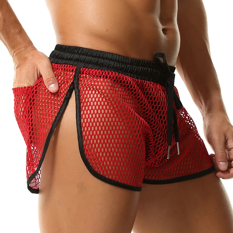 Men's Swimming Trunks Low Waist Board Shorts Mesh Breathable Swimsuit Shorts