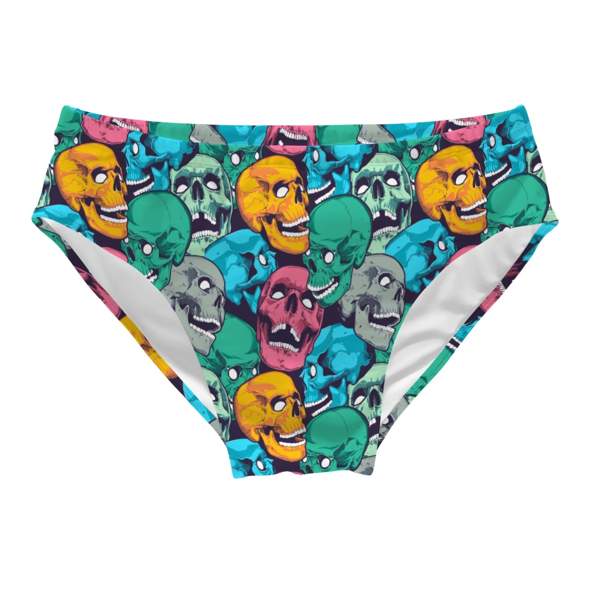 Sexy Men's Swimming Trunks Graffiti Skull Print Beach Surf Shorts Swimsuit Skin-Friendly Comfortable Men's Sexy Bikini Swimwear