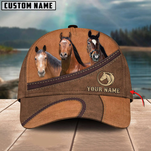 Happiness Horse Personalized Name Brown 3D Classic Cap