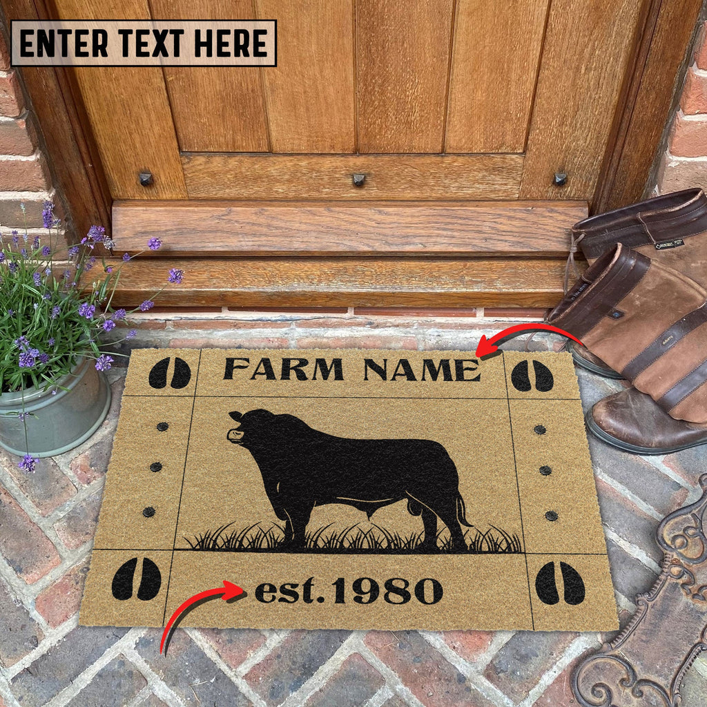 Beefmaster Hoove Custom Farm Name Custom Year Coir Doormat